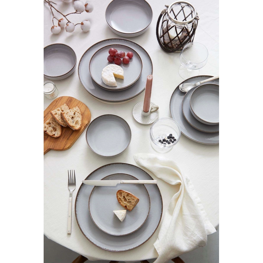 Столовый набор 24 шт. серый/фарфор