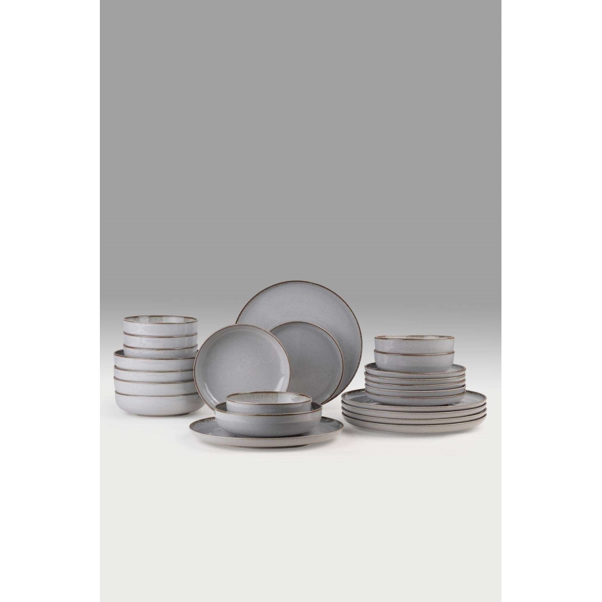 Столовый набор 24 шт. серый/фарфор