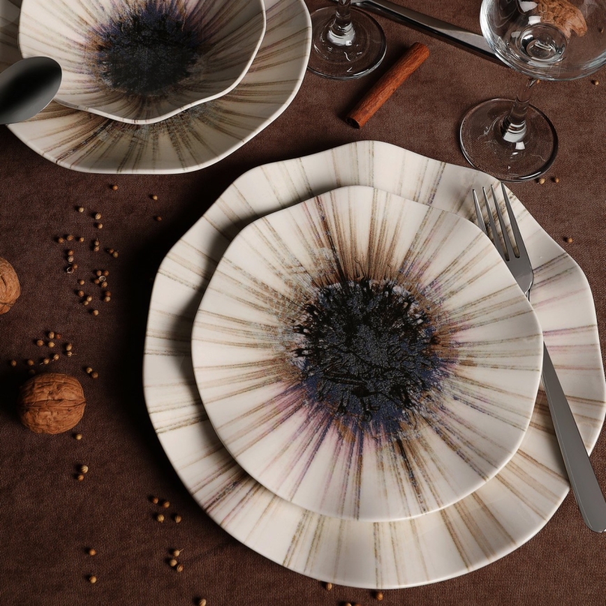 Столовый набор 24 шт. коричневый/фарфор