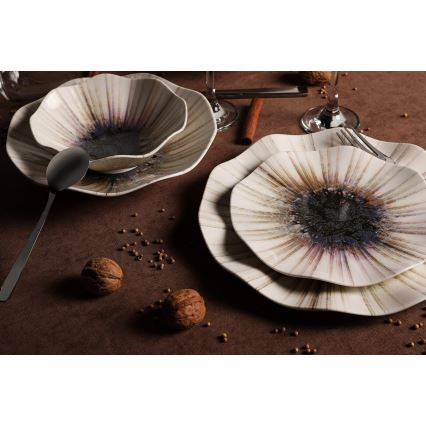 Столовый набор 24 шт. коричневый/фарфор