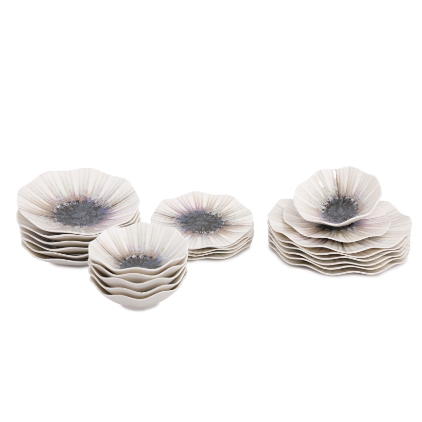 Столовый набор 24 шт. коричневый/фарфор