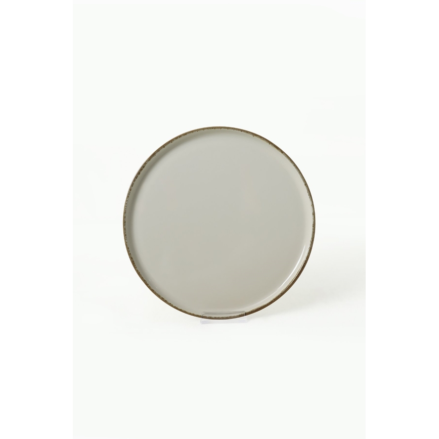 Столовый набор, 24 шт., кремовый/коричневый/керамика