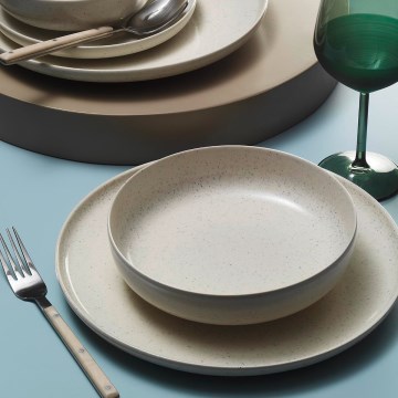 Столовый набор, 8 предметов — бежевый/фарфор