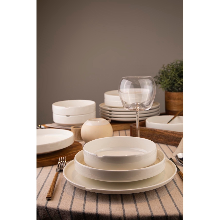 Столовый набор из 18 предметов белый/фарфор