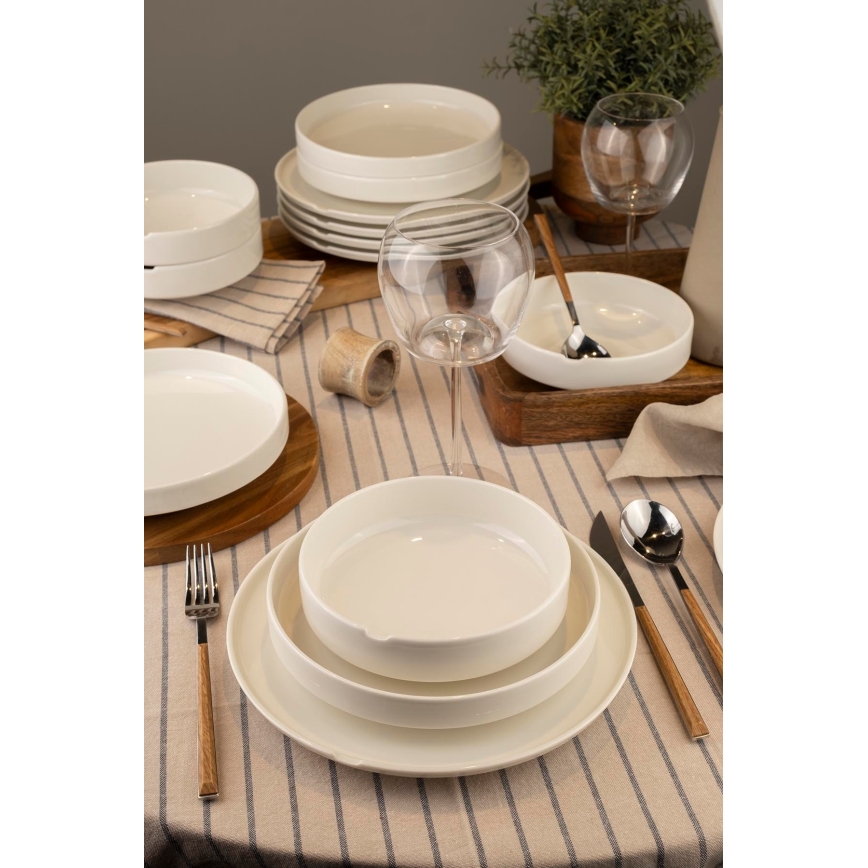 Столовый набор из 18 предметов белый/фарфор