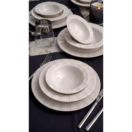 Столовый набор из 18 предметов, белый, фарфор