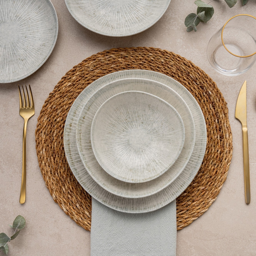 Столовый набор из 24 предметов, серый/фарфор