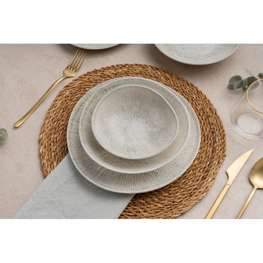 Столовый набор из 24 предметов, серый/фарфор