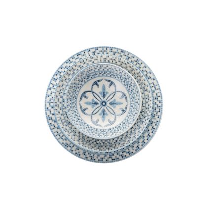 Столовый набор из 24 предметов, синий/фарфор