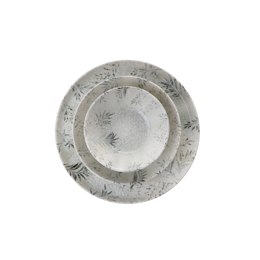 Столовый набор из фарфора, 18 предметов, серого цвета