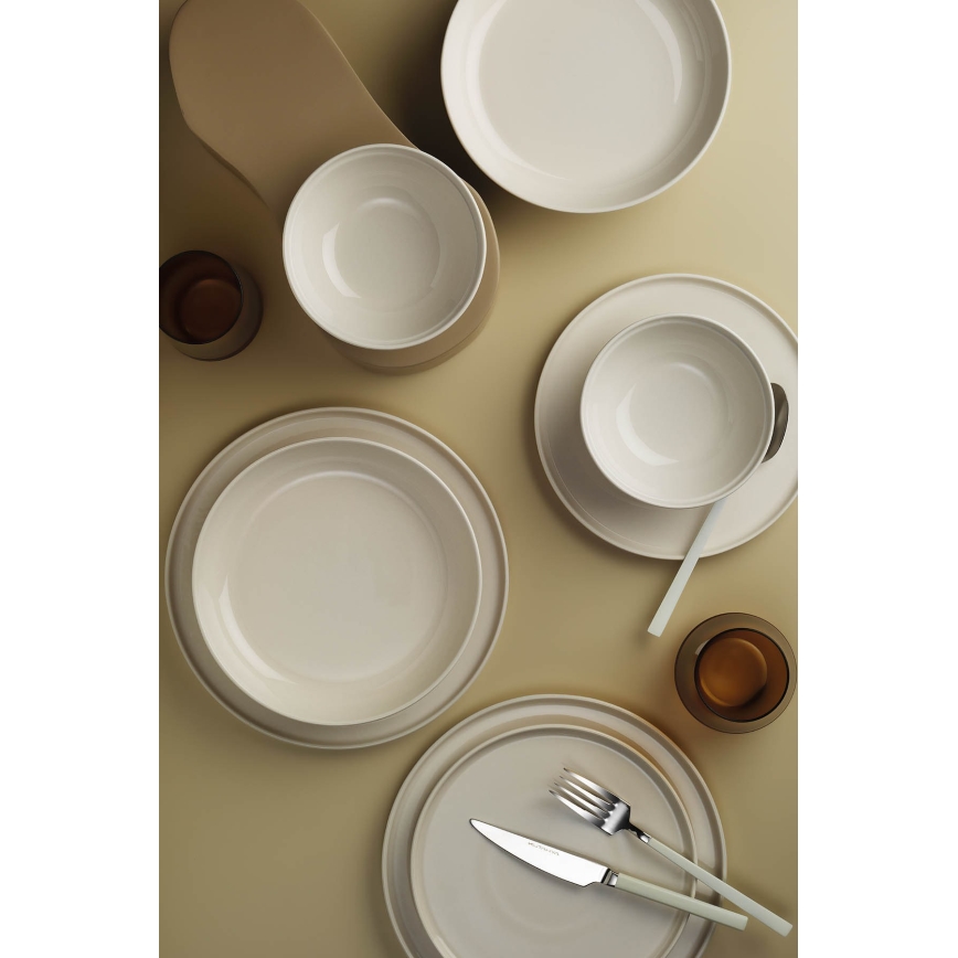 Столовый набор на 24 предмета — бежевый, фарфор