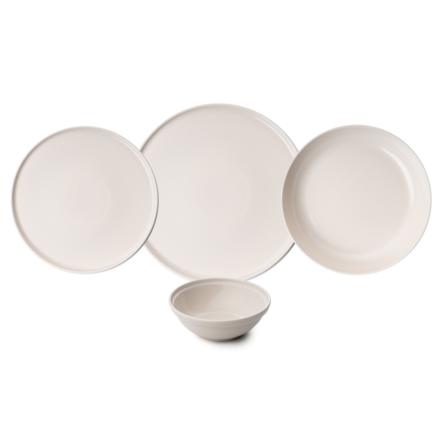 Столовый набор на 24 предмета — бежевый, фарфор