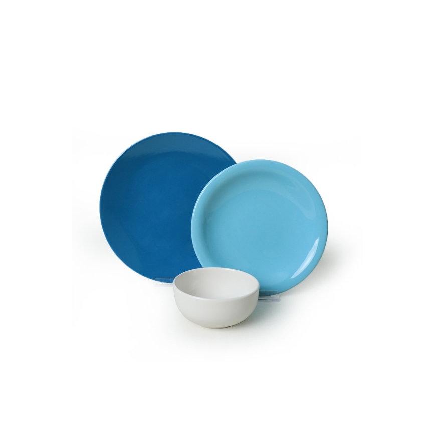 Столовый сервиз, 18 предметов, сине-белый, керамика