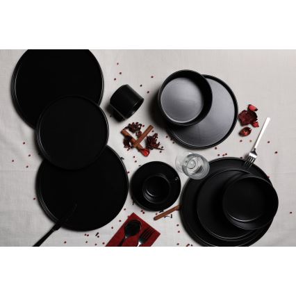 Столовый сервиз, 20 предметов, чёрный, из каменной керамики