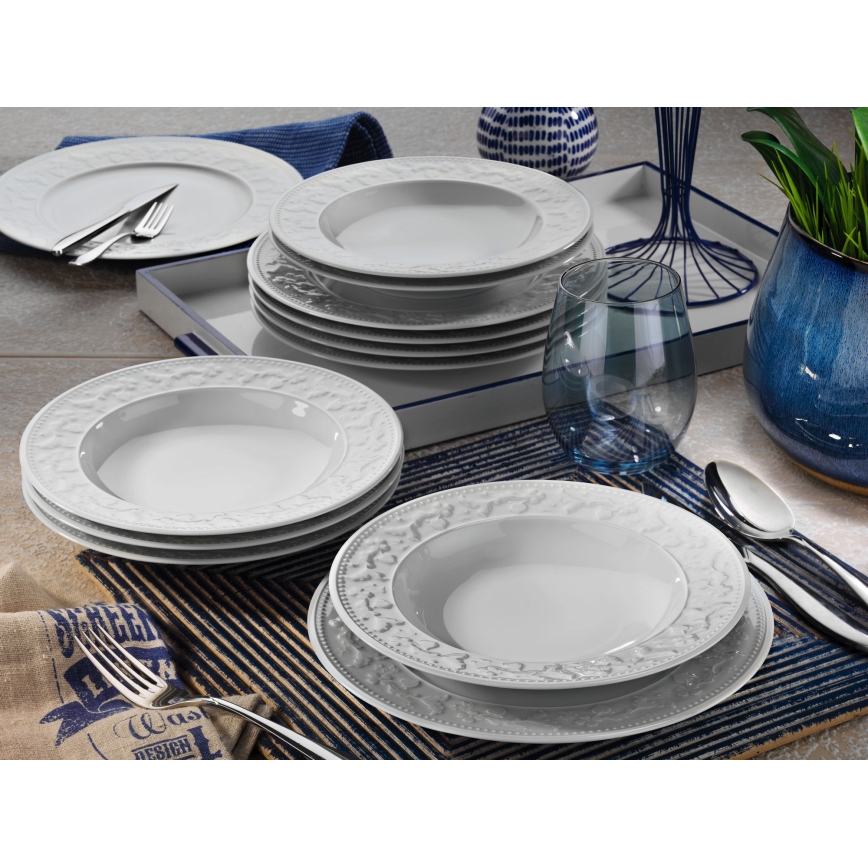 Столовый сервиз 24 предмета, белый, фарфор