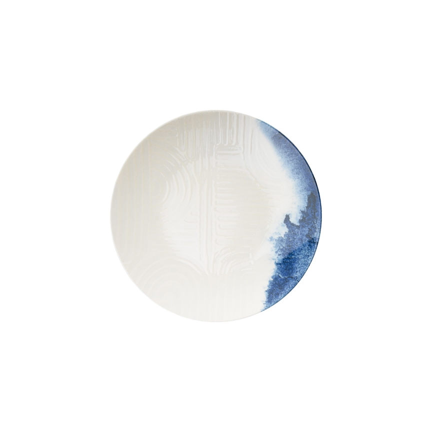 Столовый сервиз 24 предмета кремовый/синий/фарфор