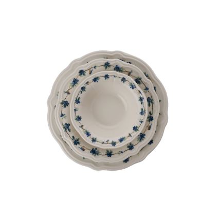 Столовый сервиз, 24 шт., белый/синий, фарфор