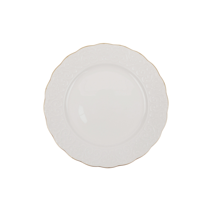 Столовый сервиз 24 шт. белый/золотой/фарфор