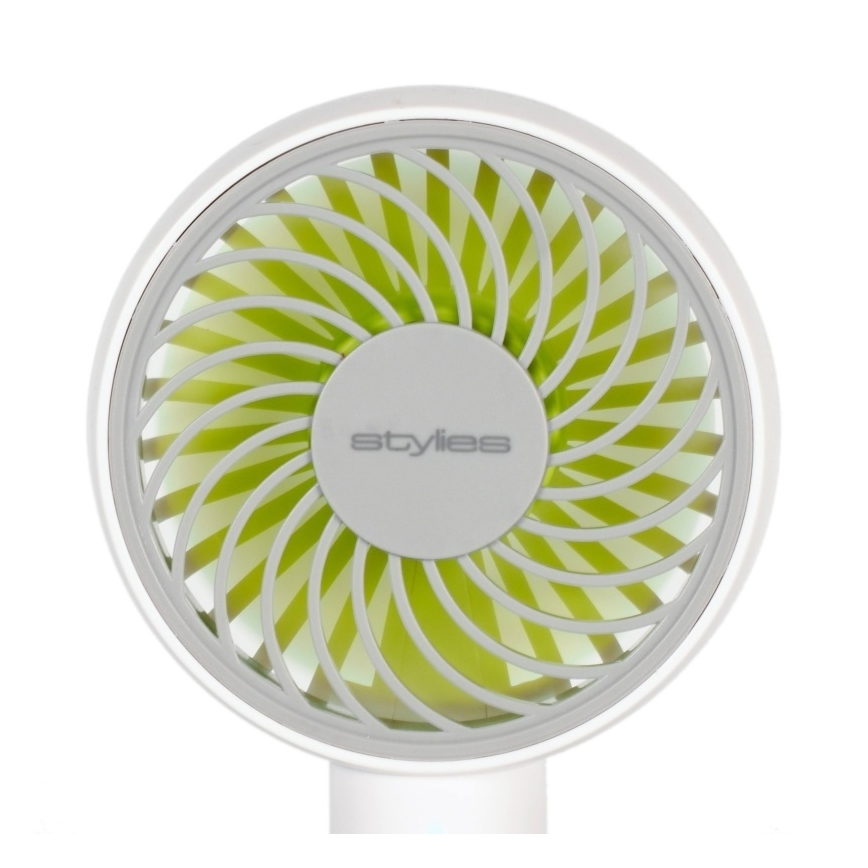 Stylies - Акумуляторний ручний вентилятор LACERTA 4W/5V 2500 mAh білий