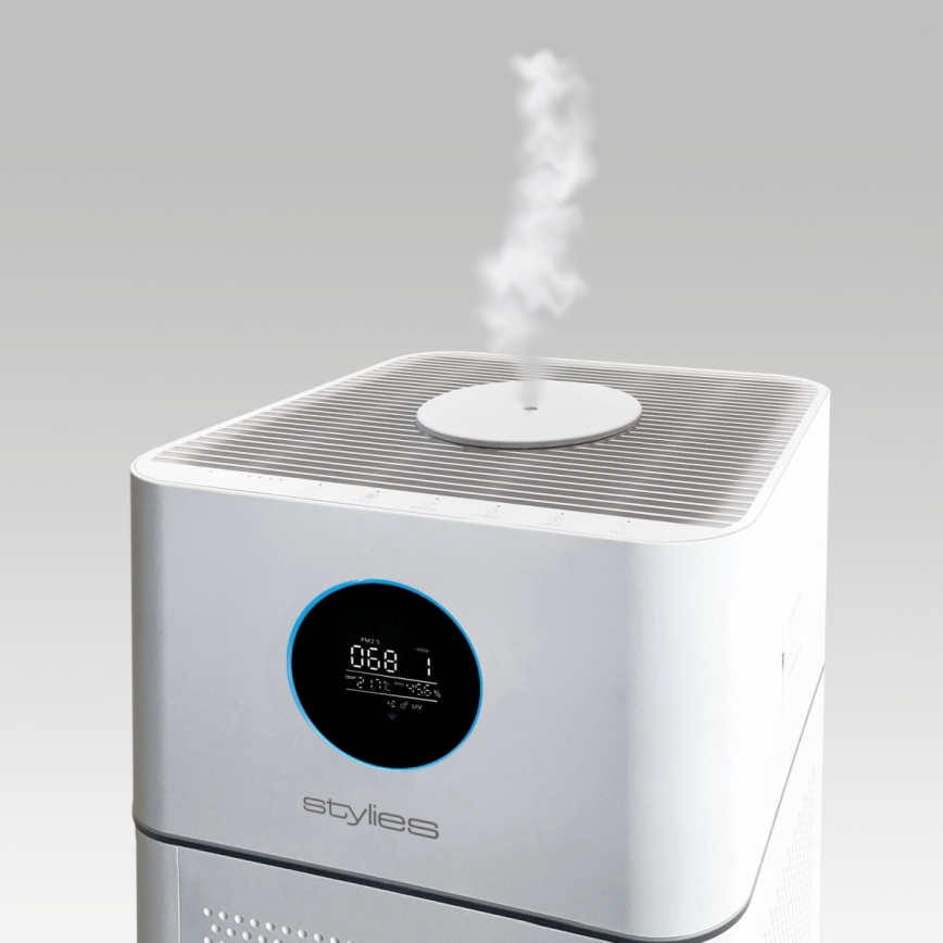 Stylies - Очищувач повітря зі зволожувачем ALPHA 68W/230V Wi-Fi білий