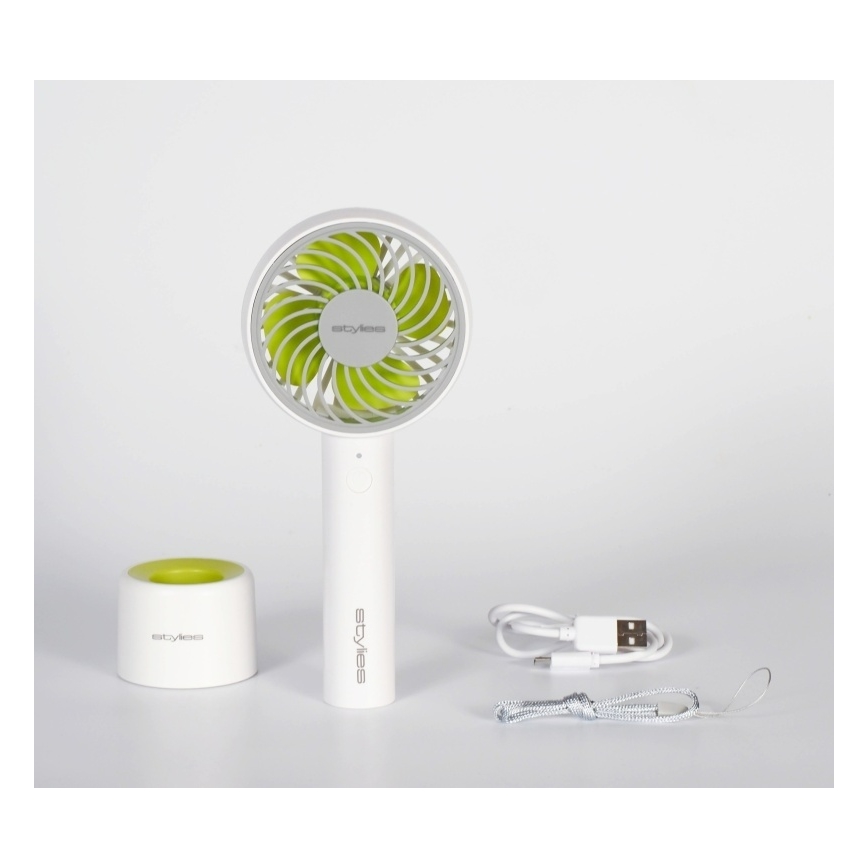 Stylies - Перезаряжаемый ручной вентилятор LACERTA 4W/5V 2500 mAh белый