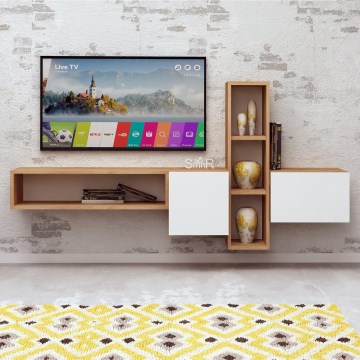 Стінка для вітальні KUMKUAT 70x160 см коричневий/білий