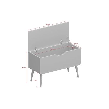 Сундук для хранения GAIA 50x80 см бирюзовый/дуб