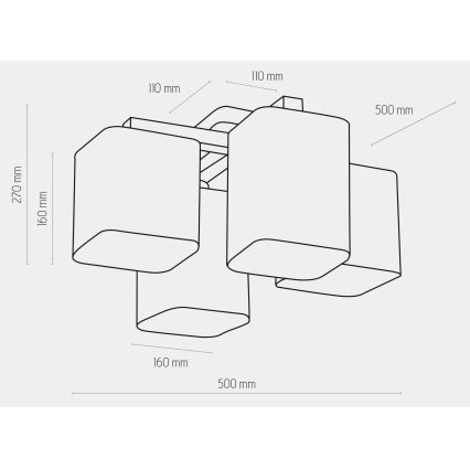 Surface-mounted люстра TORA 4xE27/15W/230V біла