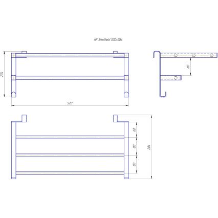 Сушилка для полотенец на радиатор для ванной HF SHEFFIELD 52x28,4 cm чёрная