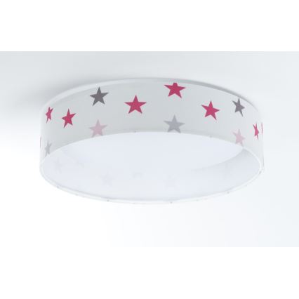 Светодиодный регулируемый детский потолочный светильник SMART GALAXY KIDS LED/24W/230V 3000-6500K звездочки белый/розовый/серый + пульт дистанционного управления