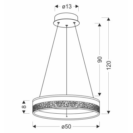 Светильник LED на підвісі FROZI LED/32W/230V діаметром 50 см білий