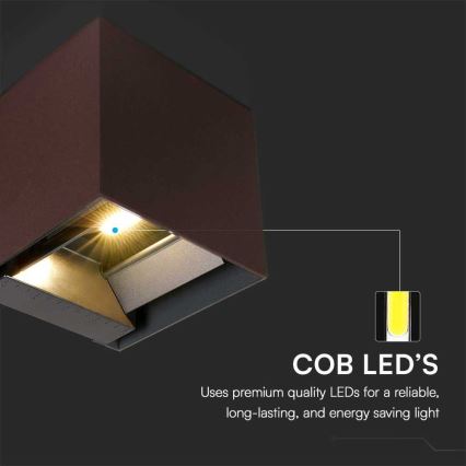 Светодиодный солнечный настенный светильник с датчиком LED/9 Вт/3,7 В 3000/4000/5000K 2600 мАч IP65 коричневый