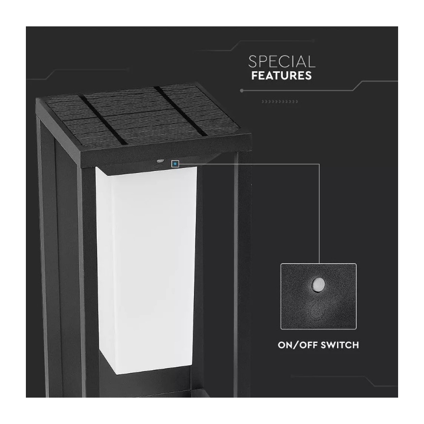 Светодиодный солнечный настенный светильник с датчиком SAMSUNG CHIP LED/2W/3,7V IP65 2600 мАч