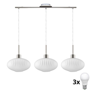 Светильник LED на тросах HARMA 3xE27/60W/230V матовий хром/білий