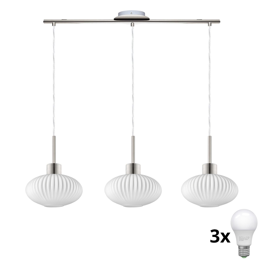 Светильник LED на тросе HARMA 3xE27/60W/230V матовий хром/білий