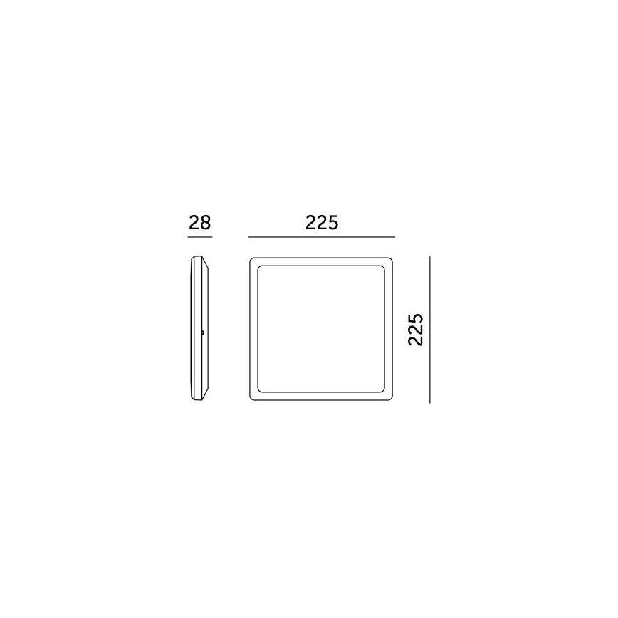 Светодиодный светильник для ванной с датчиком движения и сумерек NIVERA LED/12W/230V IP54 3000/4000/6000K 22,5x22,5 см белый + дистанционное управление