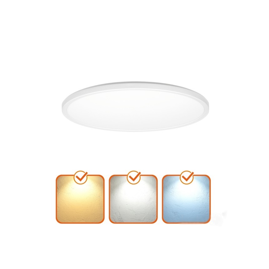 Светодиодный светильник для ванной с датчиком движения и сумерек NIVERA LED/24W/230V IP54 3000/4000/6000K диаметр 30 см белый + пульт дистанционного управления