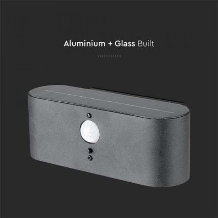 Светодиодный уличный настенный светильник на солнечной батарее с датчиком LED/2,5 Вт/3,7 В 3000K IP54 2000 мАч