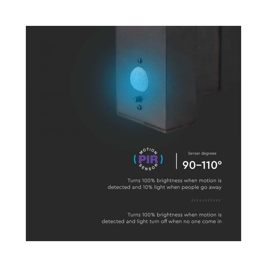 Светодиодный уличный настенный светильник на солнечной батарее с датчиком LED/5,5 Вт/3,7 В 3000K IP54 2000 мАч