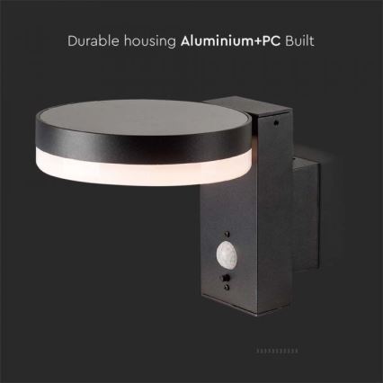 Светодиодный уличный настенный светильник на солнечной батарее с датчиком LED/5,5 Вт/3,7 В 3000K IP54 2000 мАч