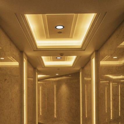 Светодиодный встраиваемый точечный светильник LED/20W/230V 3000/4000/6400K диаметр 16,5 см черный