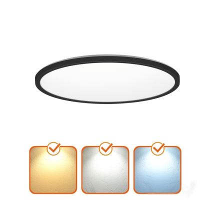 Светодиодный потолочный светильник для ванной NIVERA LED/18W/230V IP54 3000/4000/6000K диаметр 30 см черный
