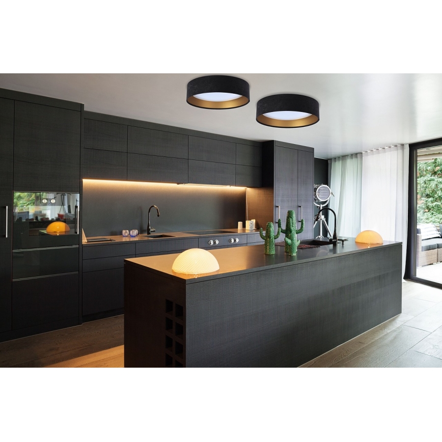 Светодиодный регулируемый потолочный светильник SMART GALAXY LED/24W/230V диам. 44 см черный/золотой 3000-6500K + дистанционное управление