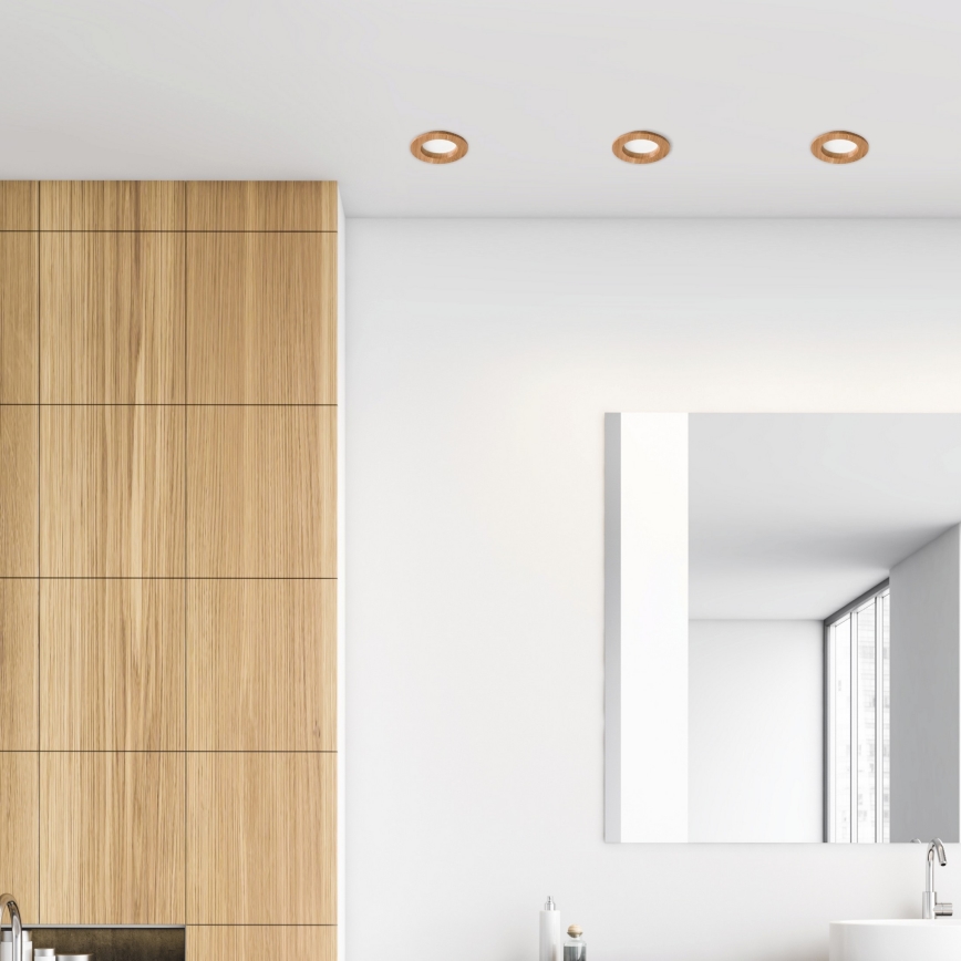 Светодиодный встраиваемый светильник WOODY SPOT LED/5,5W/230V 4000K дуб Ø 10 см