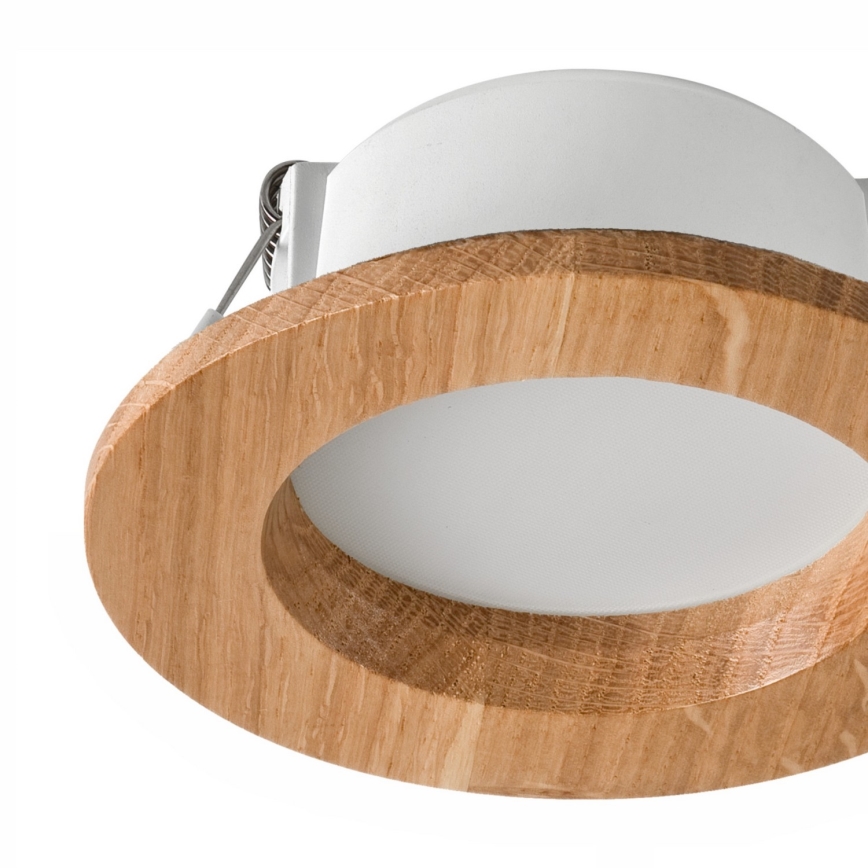 Светодиодный встраиваемый светильник WOODY SPOT LED/5,5W/230V 4000K дуб Ø 10 см