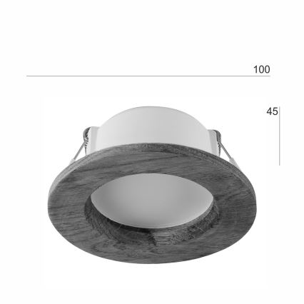 Светодиодный встраиваемый светильник WOODY SPOT LED/5,5W/230V 4000K дуб Ø 10 см