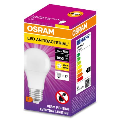 Светодиодная антибактериальная лампа A75 E27/10W/230V 2700K - Osram