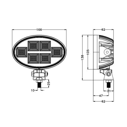 Светодиодная автомобильная фара BLACK LED/150W/10-30V IP69 5700K овальный