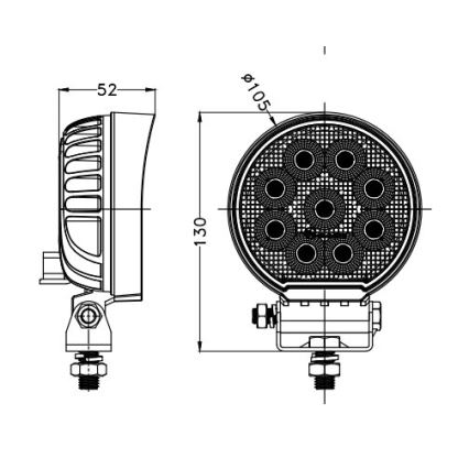 Светодиодная автомобильная фара BLACK LED/36W/10-30V IP69 5700K круглый