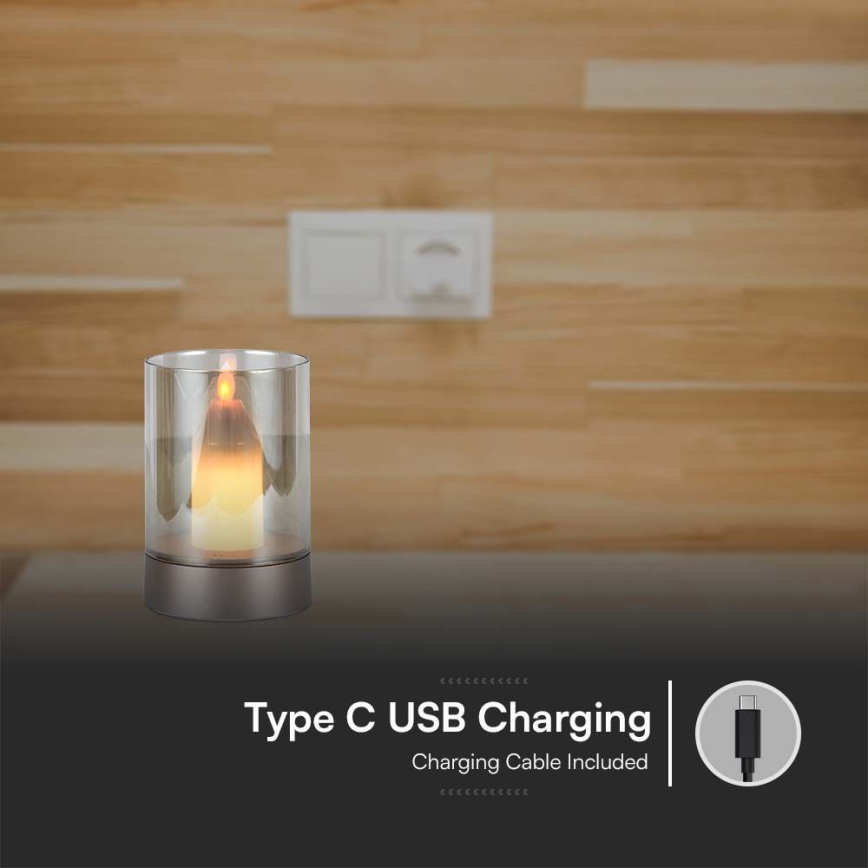 Светодиодная аккумуляторная настольная лампа с регулированием яркости LED/2W/5V 3000K 2400 mAh медный